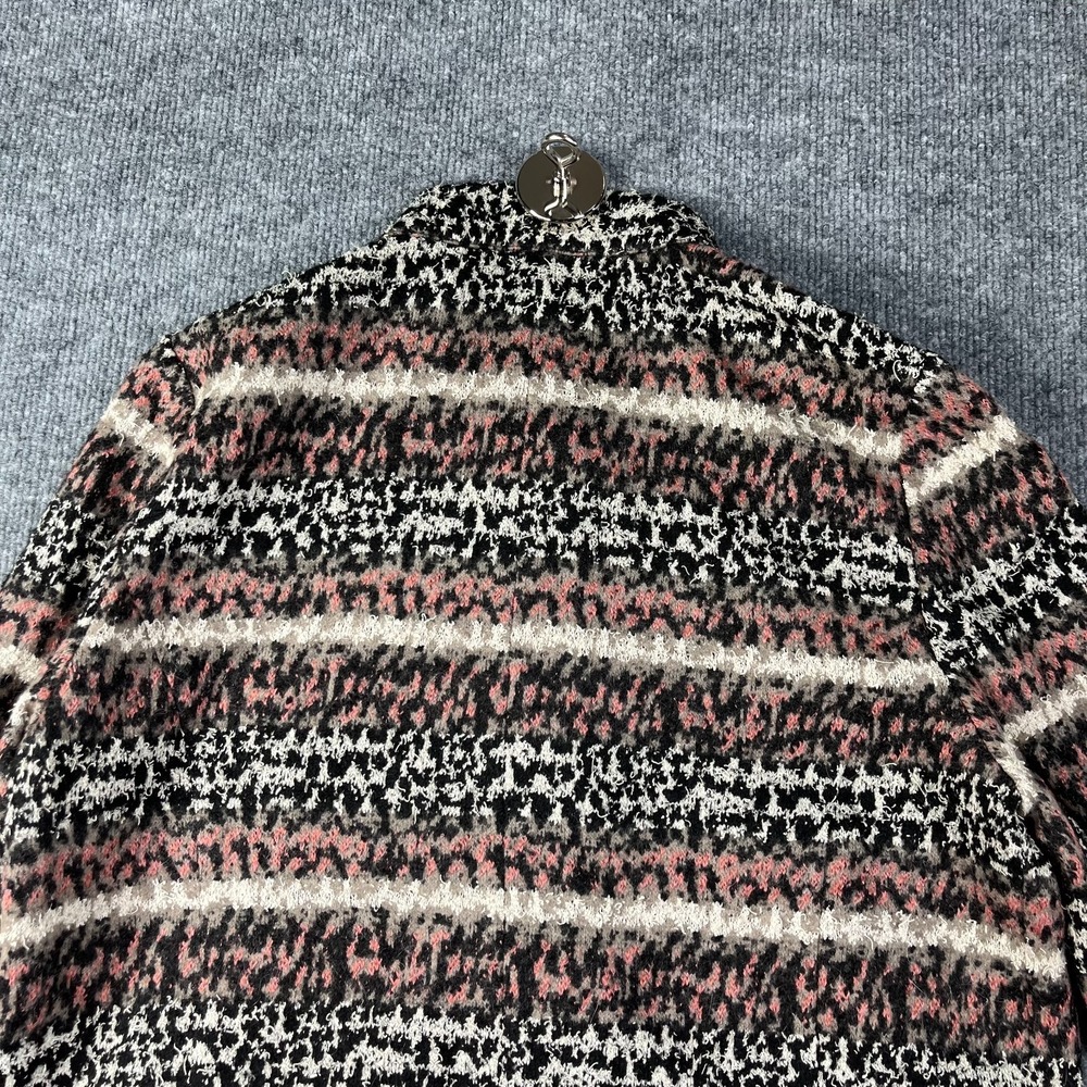 Basler Cardigan Sweater Women Multicolor Textured Tight knit Striped Warm Winter - Picture 12 of 13